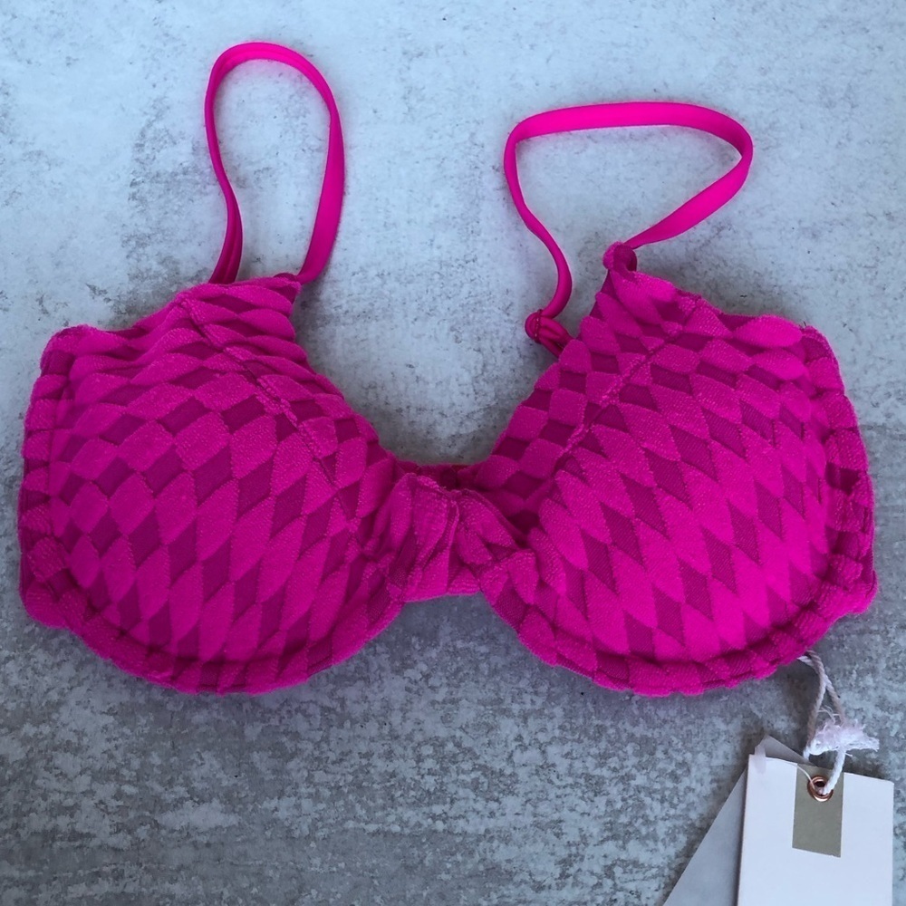 Good American Hawaiian Pink Underwire Bikini Top XS